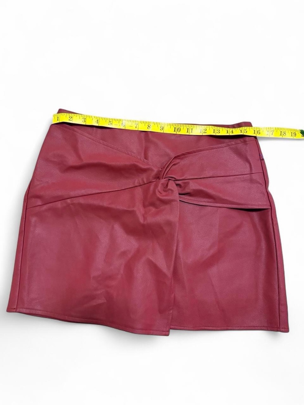 Commense Burgundy Faux Leather Mini Skirt with built in shorts